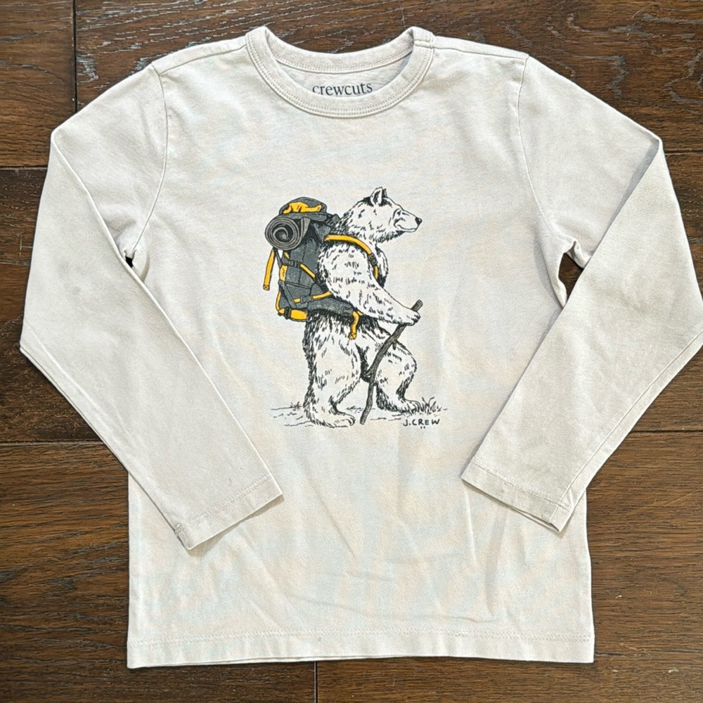Crewcuts - Boys’ Hiking Bear Long Sleeve Graphic Tee - Size: XS (4-5)